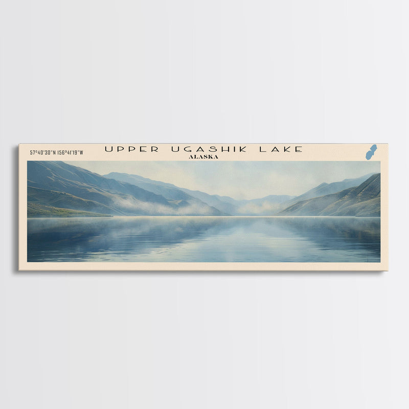 Weiss Lake Alabama Panoramic Wall Art, Framed Canvas Print, Lake House Decor, Travel Poster, Scenic Lake Scene, Bedroom Art