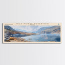 Wild Horse Reservoir Nevada Panoramic Wall Art, Framed Canvas Print, Lake House Decor, Travel Poster, Scenic Lake Scene, Living Room Art
