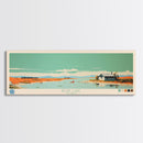 Bear Lake North Slope Alaska Framed Canvas Print, Panoramic Travel Poster, Midcentury Modern Wall Art, Pop Art, Lake House Decor, Nature Art