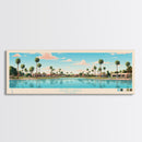 Dead Lakes Florida Framed Canvas Print, Midcentury Modern Panoramic Wall Art, Bedroom Decor, Pop Art, Travel Poster Art, Scenic Nature Painting