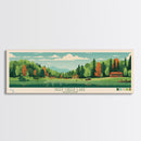 Deep Creek Lake Maryland Framed Canvas Print, Midcentury Modern Panoramic Wall Art, Bedroom Decor, Pop Art, Travel Poster Art, Scenic Nature Painting