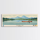 Echoing Lake Ontario Framed Canvas Print, Panoramic Art, Midcentury Modern, Pop Art, Bedroom Decor, Travel Poster, Lake View