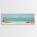 El Dorado Lake Kansas Framed Canvas Print, Panoramic Wall Art, Midcentury Modern, Pop Art, Living Room Art, Travel Poster, Vintage Lake Art