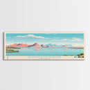 Elephant Butte Reservoir New Mexico Framed Canvas Print, Panoramic Wall Art, Midcentury Modern, Pop Art, Living Room Decor, Travel Poster, Lake Art