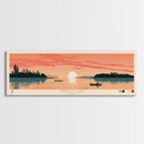 Findley Lake Ohio Framed Canvas Print, Panoramic Wall Art, Midcentury Modern, Pop Art, Bedroom Decor, Travel Poster, Nature Art, Artistic Decor