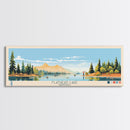 Flathead Lake Montana Framed Canvas Print, Panoramic Wall Art, Midcentury Modern, Pop Art, Bedroom Decor, Travel Poster, Nature Painting, Artistic Decor