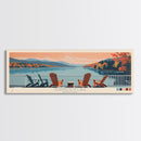 Herrington Lake Kentucky Framed Canvas Print, Panoramic Wall Art, Midcentury Modern, Pop Art, Living Room Wall Art, Travel Poster, Lake View, Nature Art
