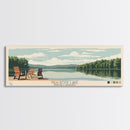 High Rock Lake North Carolina Framed Canvas Print, Panoramic Wall Art, Midcentury Modern, Pop Art, Living Room Decor, Travel Poster, Bedroom Art
