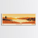 Homme Lake North Dakota Framed Canvas Print, Panoramic Wall Art, Midcentury Modern, Pop Art, Bedroom Decor, Travel Poster, Artistic Home Decor