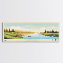 Horton Lake Northwest Territories Framed Canvas Print, Panoramic Art, Midcentury Modern, Pop Art, Living Room Decor, Travel Poster, Lake House Decor