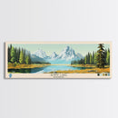 Jenny Lake Wyoming Framed Canvas Print, Panoramic Wall Art, Midcentury Modern, Pop Art, Living Room Decor, Travel Poster, Bedroom Art