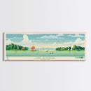 Lake Artemesia Maryland Framed Canvas Print, Panoramic Wall Art, Midcentury Modern, Pop Art, Bedroom Decor, Travel Poster, Living Room Art
