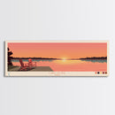 Lake Hope Ohio Framed Canvas Print, Panoramic Wall Art, Midcentury Modern, Pop Art, Bedroom Art, Travel Poster, Living Room Decor