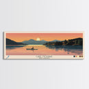 Lake Mohawk New Jersey Framed Canvas Print, Panoramic Wall Art, Midcentury Modern, Pop Art, Living Room Decor, Travel Poster