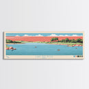 Lake Red Rock Iowa Framed Canvas Print, Panoramic Wall Art, Midcentury Modern, Pop Art, Living Room Decor, Travel Poster, Lake House Art