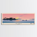 Lake Tarpon Florida Framed Canvas Print, Panoramic Wall Art, Midcentury Modern, Pop Art, Living Room Decor, Travel Poster, Lake House Art
