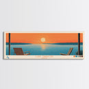Lake Tawakoni Texas Framed Canvas Print, Panoramic Wall Art, Midcentury Modern, Pop Art, Bedroom Art, Travel Poster, Lake House Decor