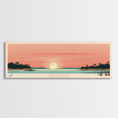 Lake Texoma Oklahoma Framed Canvas Print, Panoramic Wall Art, Midcentury Modern, Pop Art, Bedroom Art, Travel Poster, Lake House Decor