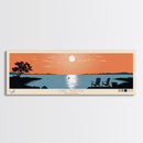 Lake Texoma Texas Framed Canvas Print, Panoramic Wall Art, Midcentury Modern, Pop Art, Living Room Decor, Travel Poster, Lake House Art