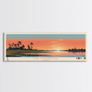 Lake Tohopekaliga Florida Framed Canvas Print, Panoramic Wall Art, Midcentury Modern, Pop Art, Bedroom Art, Travel Poster, Lake House Decor