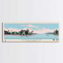 Monticello Reservoir, South Carolina Framed Canvas Print, Panoramic Wall Art, Midcentury Modern, Pop Art, Home Decor, Travel Poster, Bedroom Art