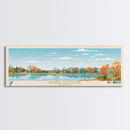 Newark Reservoir, Delaware Framed Canvas Print, Panoramic Wall Art, Midcentury Modern, Pop Art, Home Decor, Travel Poster, Bedroom Art