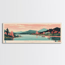 Nimisila Reservoir, Ohio Framed Canvas Print, Panoramic Wall Art, Midcentury Modern, Pop Art, Home Decor, Travel Poster, Living Room Art