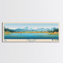 Odell Lake, Oregon Framed Canvas Print, Panoramic Wall Art, Midcentury Modern, Pop Art, Home Decor, Travel Poster, Living Room Art