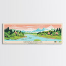 Shenango River Lake, Pennsylvania Framed Canvas Print, Panoramic Travel Poster, Midcentury Modern Art, Wall Art, Pop Art, Home Decoration
