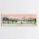 South Lake, California Framed Canvas Print, Lake House Decor, Midcentury Modern Art, Pop Art, Travel Poster, Bedroom Wall Art