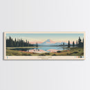 Sparks Lake, Oregon Framed Canvas Print, Lake House Decor, Midcentury Modern Art, Pop Art, Travel Poster, Bedroom Wall Art