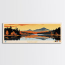 Squam Lake, New Hampshire Framed Canvas Print, Lake House Art, Midcentury Modern Decor, Pop Art, Travel Poster, Living Room Wall Art