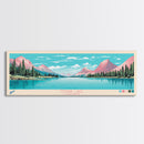 Tenaya Lake, California Framed Canvas Print, Lake House Decor, Midcentury Modern Art, Pop Art, Travel Poster, Living Room Wall Art