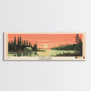 Tobin Lake, Saskatchewan Framed Canvas Print, Lake House Art, Midcentury Modern Decor, Pop Art, Travel Poster, Bedroom Wall Art
