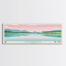 Wilson Reservoir, Nevada Panoramic Framed Canvas Print, Lake House Decor, Midcentury Modern Art, Pop Art, Travel Poster