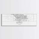 Panoramic Modesto City Map, California Art, Map Print, Minimalist Wall Art, Canvas Art, Housewarming Gift, Street Map Art, Closing Gift
