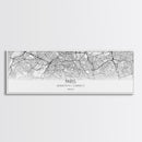 Panoramic Paris City Map, France Art, Map Print, Minimalist Wall Art, Canvas Art, Housewarming Gift, Street Map Art, Closing Gift