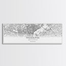Panoramic Philadelphia City Map, Pennsylvania Art, Map Print, Minimalist Wall Art, Canvas Art, Housewarming Gift, Street Map, Closing Gift