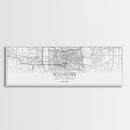 Panoramic Rochester City Map, New York Art, Map Print, Minimalist Wall Art, Canvas Art, Housewarming Gift, Street Map Art, Closing Gift