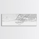 Panoramic Sacramento City Map, California Art, Map Print, Minimalist Wall Art, Canvas Art, Housewarming Gift, Street Map Art, Closing Gift