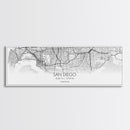 Panoramic San Diego City Map, California Art, Map Print, Minimalist Wall Art, Canvas Art, Housewarming Gift, Street Map Art, Closing Gift