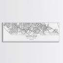 Panoramic Santa Ana City Map, California Art, Map Print, Minimalist Wall Art, Canvas Art, Housewarming Gift, Street Map Art, Closing Gift