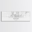 Panoramic Sioux Falls City Map, South Dakota Art, Map Print, Minimalist Wall Art, Canvas Art, Housewarming Gift, Street Map, Closing Gift