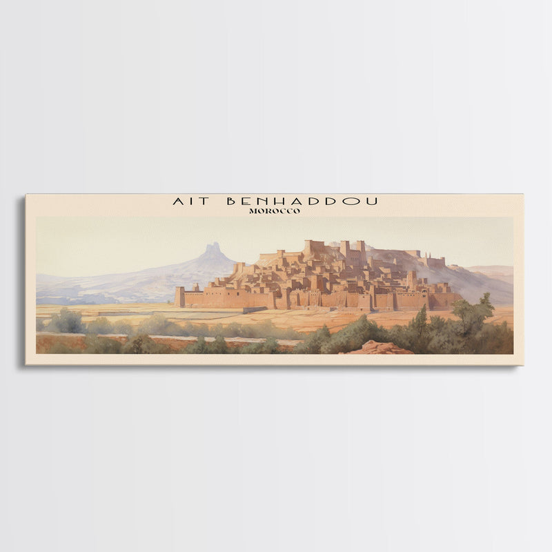 Ait Benhaddou Travel Poster Print, Framed Canvas Wall Art, Metal Wall Art, Morocco art, Gift For Him, Travel Wall Art, Travel Lover Gift