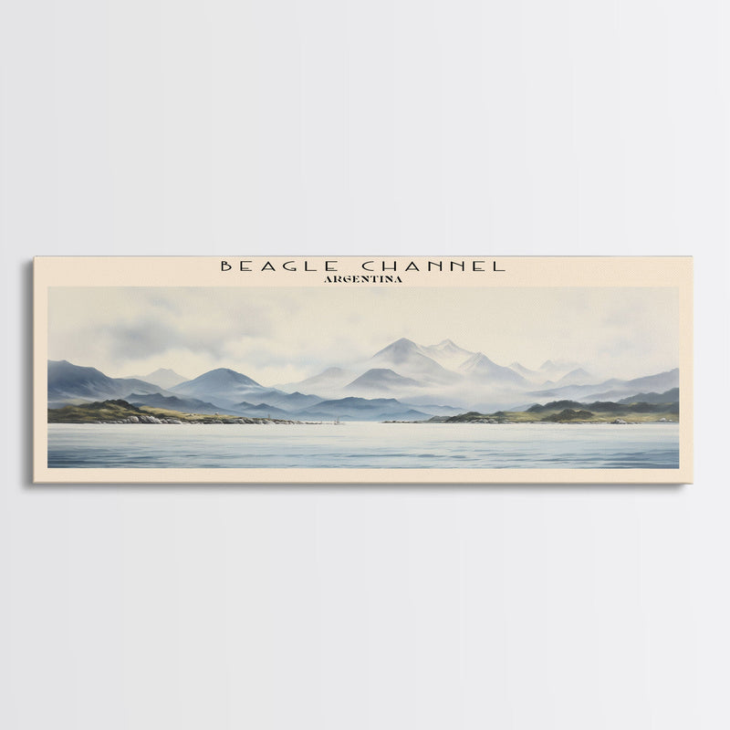 Beagle Channel Travel Poster Print, Framed Canvas Print, COUNTRY Travel Art, Wood Framed Art, Wall Hanging, Home Decor