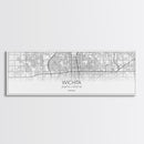 Panoramic Wichita City Map, Kansas Art, Map Print, Minimalist Wall Art, Canvas Art, Housewarming Gift, Street Map Art, Closing Gift