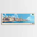 Panoramic Travel Poster al-Mansura, Egypt Canvas Print, al-Mansura, Egypt Painting, Egypt Art, al-Mansura Travel Art, Guest Room Painting
