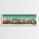Bangkok, Thailand Travel Poster Panoramic Canvas Print, Bangkok, Thailand Painting, Thailand Art, Bangkok Travel Art, Guest Room Painting