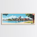 Barrie, Canada Panoramic Travel Poster Canvas Print, Barrie, Canada Painting, Canada Art, Barrie Panoramic Travel Art, Travel Painting