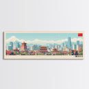 Beijing, China Panoramic Travel Poster Canvas Print, Beijing, China Painting, China Art, Beijing Travel Art, Guest Room Painting